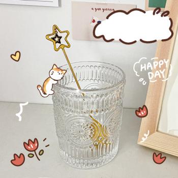 Großhandel B2B Sonnenblumenbecher Muster klarer Glas